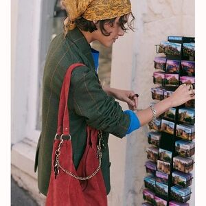 FREE PEOPLE suede hobo tote bag